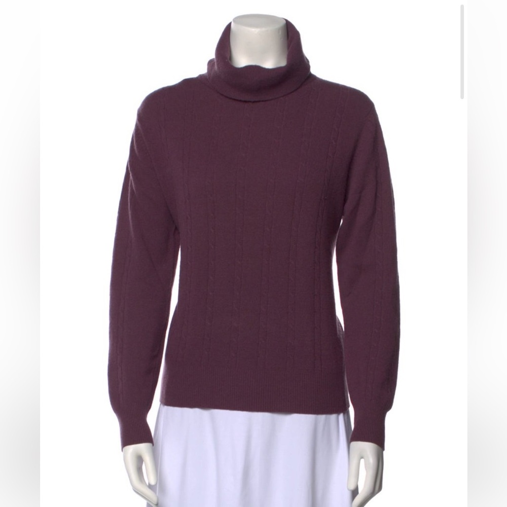 BERGDORF cashmere turtleneck purple sweater large